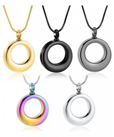 Cremation Jewelry Urn Necklace,Stainless Steel Circle of Life Eternity Memorial Pendant Ash Holder Women Men 5pcs set $9.47 N...