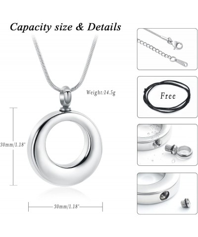 Cremation Jewelry Urn Necklace,Stainless Steel Circle of Life Eternity Memorial Pendant Ash Holder Women Men 5pcs set $9.47 N...