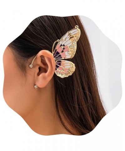 1pc Butterfly Ear Cuff Earring Rhinestone Butterfly Ear Cuff Vintage Non-Piercing Fake Earrings Bridal Wedding Climber Ear Wr...