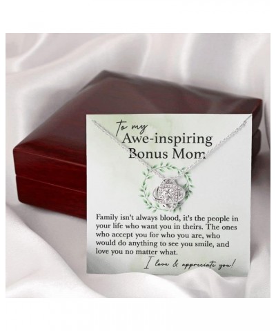 Bonus Mom Gifts Necklace Step Mom Mothers Day Birthday Gift From Daughter Son To My Bonus Mom Pendant Jewelry Present with Me...