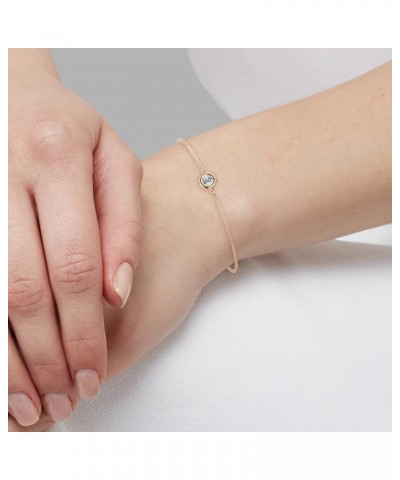 Round Lab Grown Diamond 0.16 ct Solitaire Station Minimalist Bracelet 14K Gold rose-gold $166.32 Bracelets