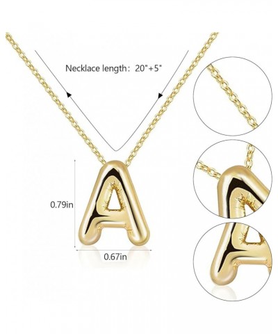 Gold Initial Necklaces for Women Girls, 18K Gold Plated Letter Necklace Bubble Initial Pendant Necklaces for Personalized Jew...