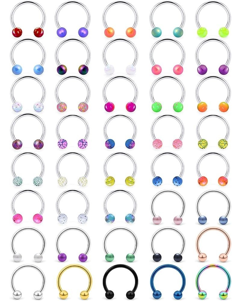 16G Surgical Steel Horseshoe Nose Septum Rings Piercing Jewelry Cartilage Helix Tragus Earring Hoop Lip Horseshoe Ring Pierci...