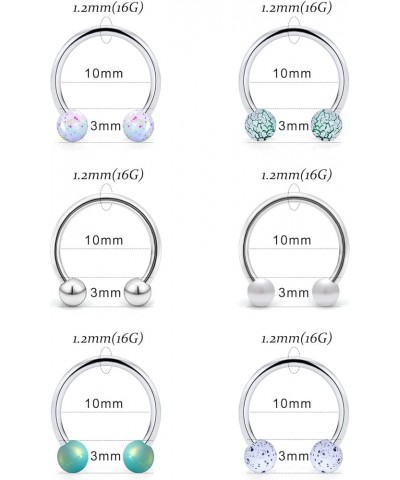 16G Surgical Steel Horseshoe Nose Septum Rings Piercing Jewelry Cartilage Helix Tragus Earring Hoop Lip Horseshoe Ring Pierci...