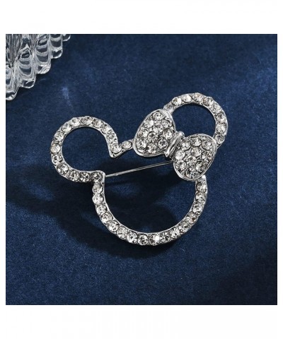 Cute Mouse Brooch Pin for Women Girls Crystal Rhinestone Bow Knot Animal Pins Lapel Jackets Scarf Suit Carsage Bouquet Brooch...