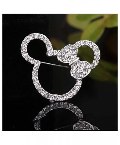 Cute Mouse Brooch Pin for Women Girls Crystal Rhinestone Bow Knot Animal Pins Lapel Jackets Scarf Suit Carsage Bouquet Brooch...