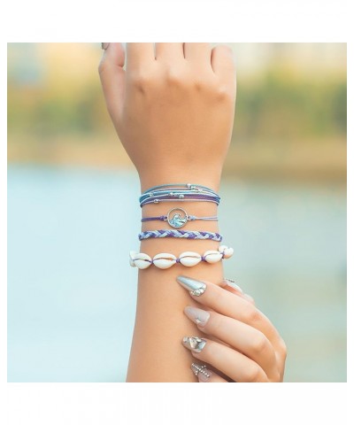 Wave String Bracelets Cute Shell Bracelets Trendy Boho Jewelry Teen Girl Gifts Waterproof Beach Bead Bracelets Pack for Women...