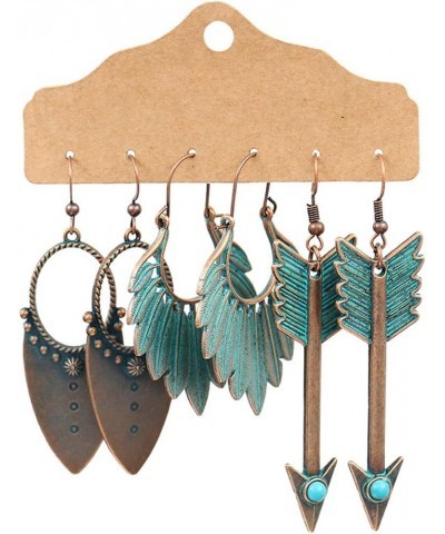 3 Pairs Bohemia Drop Dangle Earrings Boho Bronze Earrings for Women Girls Holiday Birthday Gift Bronze-10 $9.68 Earrings