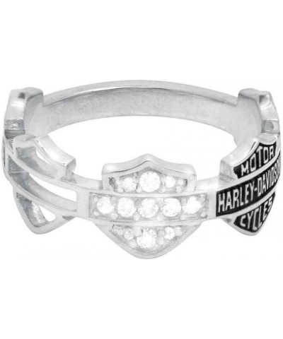 Harley-Davidson Women's Ring, Multi Bar & Shield Logo Band, Silver HDR0227 9 $47.67 Rings