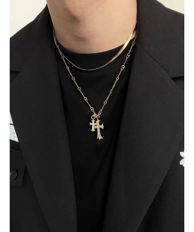 Cross Necklace for Women 18K Gold Necklace Jewelry for Women Trendy Double Cross Necklace for Girls Y2k Chains Gold-3 $9.87 N...