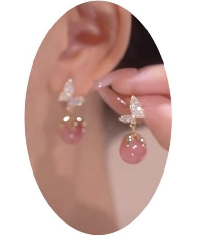 Butterfly Tassel Style Zircon Earrings for Women Teen Girls,Pearl Butterfly Drop Dangle Earrings Cute Long Dangle Earrings St...