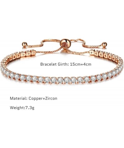 Women 4 Pieces Cubic Zirconia Bracelets Set Wedding Bridal Chains Crystal Bangle D $7.00 Bracelets