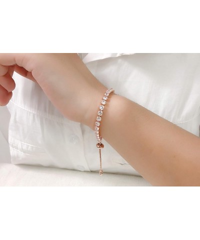 Women 4 Pieces Cubic Zirconia Bracelets Set Wedding Bridal Chains Crystal Bangle D $7.00 Bracelets