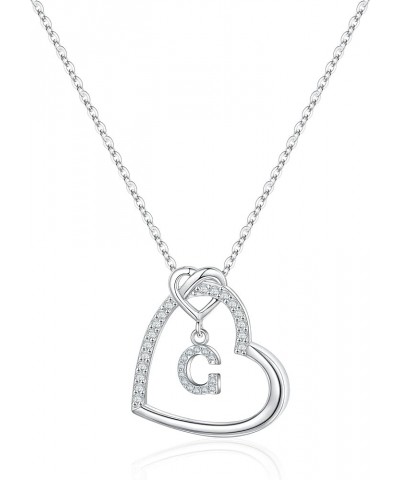 Heart Necklaces for Women Girls - S925 Sterling Silver Heart Initial Necklaces for Women Girls Jewelry Letter Necklaces for T...