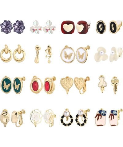 8 Pairs - 30 Pairs Clip On Earrings for Women Drop Earrings Multiple Cute Earrings Charming Fashion Earrings Non Piercing Cli...