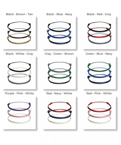 Trio Wax Nylon Adjustable Cord Bracelet Men or Women - 3 bracelets set Leather imitation string Unisex Adult Waterproof Surfe...