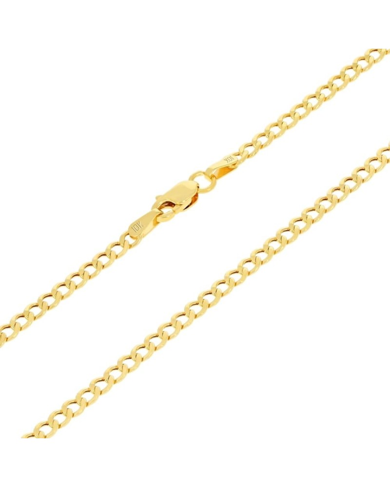 10k Yellow Gold 2.5mm Cuban Curb Link Chain Pendant Necklace, Mens Womens Jewelry 16" 18" 20" 22" 24" 26 26 $52.96 Necklaces