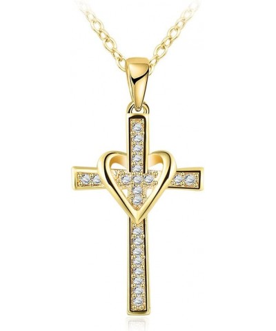 Couple Models 18K Gold Cross Necklace Man Woman Love Pendant $6.41 Necklaces