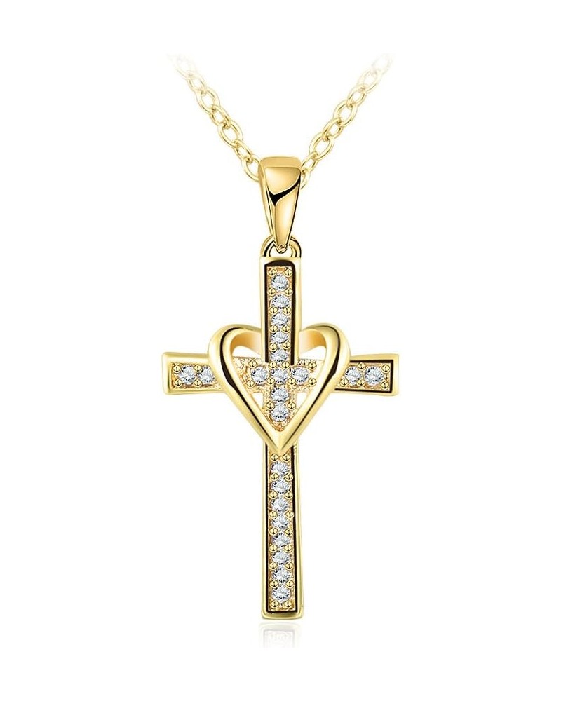 Couple Models 18K Gold Cross Necklace Man Woman Love Pendant $6.41 Necklaces