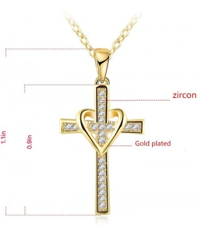 Couple Models 18K Gold Cross Necklace Man Woman Love Pendant $6.41 Necklaces