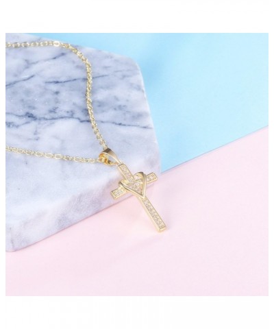 Couple Models 18K Gold Cross Necklace Man Woman Love Pendant $6.41 Necklaces