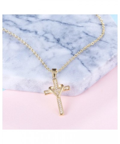 Couple Models 18K Gold Cross Necklace Man Woman Love Pendant $6.41 Necklaces