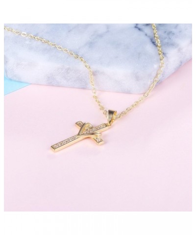 Couple Models 18K Gold Cross Necklace Man Woman Love Pendant $6.41 Necklaces