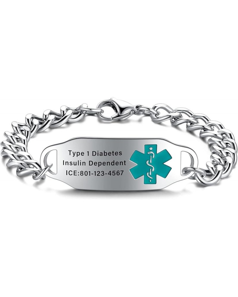 Medical Alert Bracelet for Women & Men | Engraved Medical Bracelet for Men | Stainless Steel Medical ID Bracelets for Elderly...