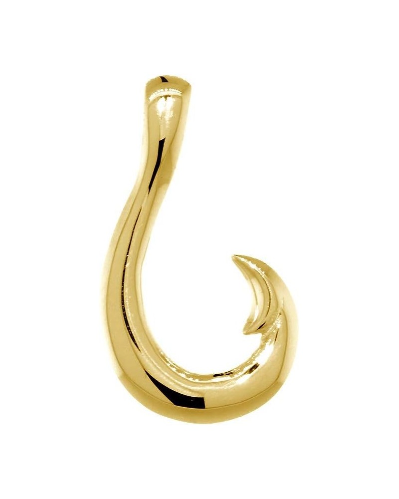 Mens or Ladies 24mm Smooth Fish Hook Charm Yellow Gold 18K $22.80 Pendants