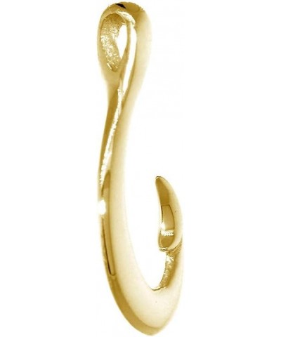 Mens or Ladies 24mm Smooth Fish Hook Charm Yellow Gold 18K $22.80 Pendants