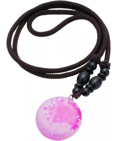 Handmade Stone Pendant Necklace for Women Men, Healing Crystal Necklaces Fuchsia Agate(Round), 24"-25 $12.41 Necklaces