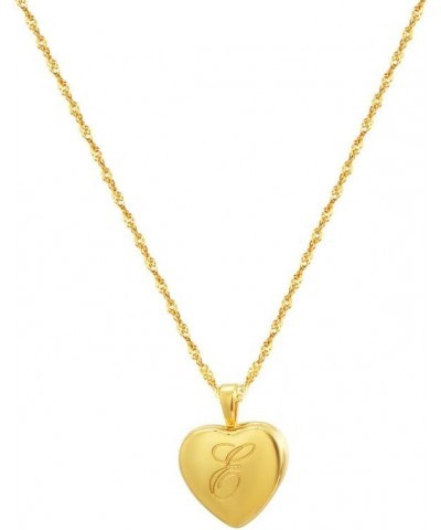 18K Gold Singapore Chain Initial Heart Locket Necklace for Women Gift for Her E $18.92 Necklaces