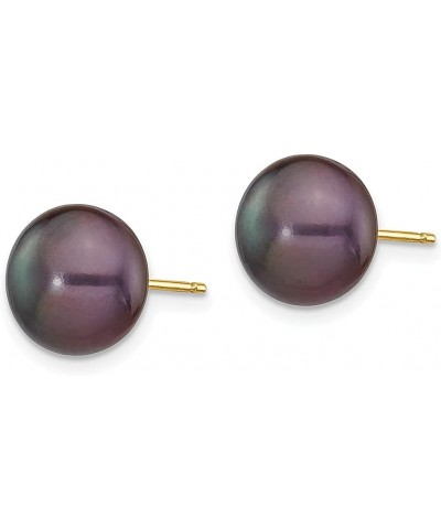 14K White Gold 7 8mm Black Button Freshwater Cultured Pearl Stud Earrings 14K Yellow Gold - 9mm - 0.35 inch $43.33 Earrings