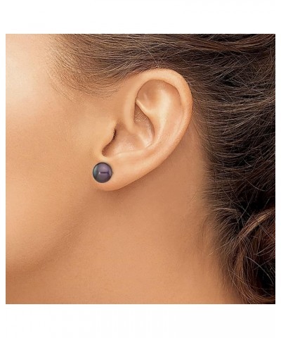 14K White Gold 7 8mm Black Button Freshwater Cultured Pearl Stud Earrings 14K Yellow Gold - 9mm - 0.35 inch $43.33 Earrings