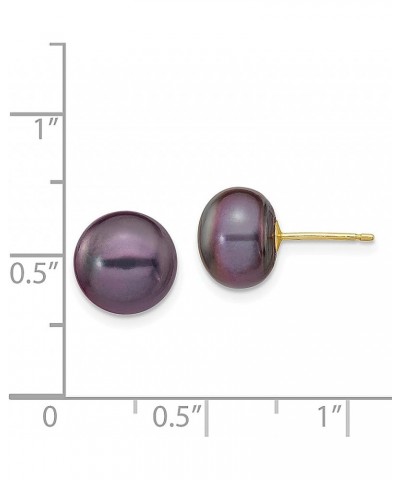 14K White Gold 7 8mm Black Button Freshwater Cultured Pearl Stud Earrings 14K Yellow Gold - 9mm - 0.35 inch $43.33 Earrings