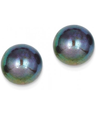 14K White Gold 7 8mm Black Button Freshwater Cultured Pearl Stud Earrings 14K Yellow Gold - 9mm - 0.35 inch $43.33 Earrings