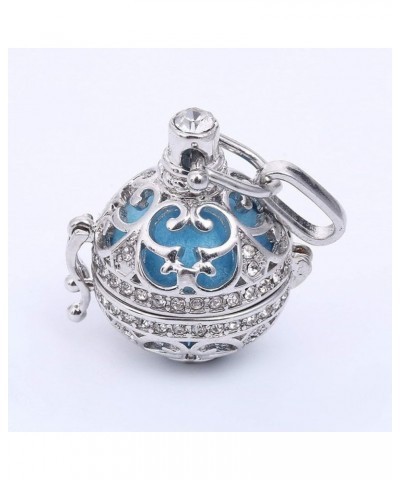 Retro Lady Floral Carved CZ Chime Bell Harmony Ball Locket Angel Caller Necklace for Women Girls Teens White $5.79 Necklaces