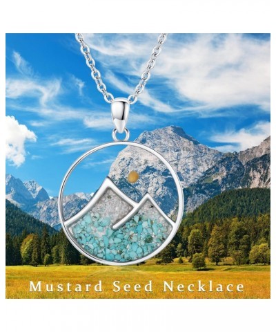 Mustard Seed Necklace S925 Sterling Silver Turquoise Mountain Necklace Christian Faith of A Mustard Seed Necklace For Women R...