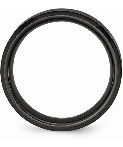 Ceramic Beveled Edge Black Faceted 8mm Polished Band $28.98 Rings