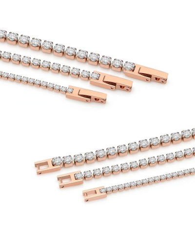 Tennis Bracelets for Women - White 14K Gold Plated Cubic Zirconia Classic Tennis Bracelet - 6.5/7/7.5 Inch 2mm/3mm/4mm Rose G...