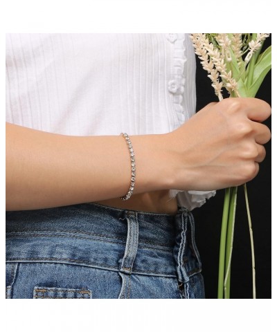 Tennis Bracelets for Women - White 14K Gold Plated Cubic Zirconia Classic Tennis Bracelet - 6.5/7/7.5 Inch 2mm/3mm/4mm Rose G...