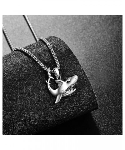 925 Sterling Silver Necklace for Men Women Jewelry Gift with Gift Box Shark $20.90 Necklaces