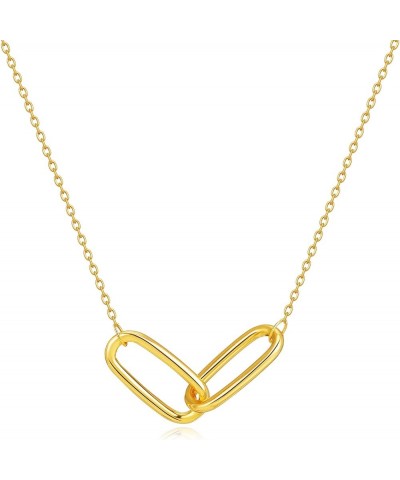 Gold Necklace for Women Pendant 18K Gold Filled Dainty Chain Simple Jewelry Link $11.20 Necklaces