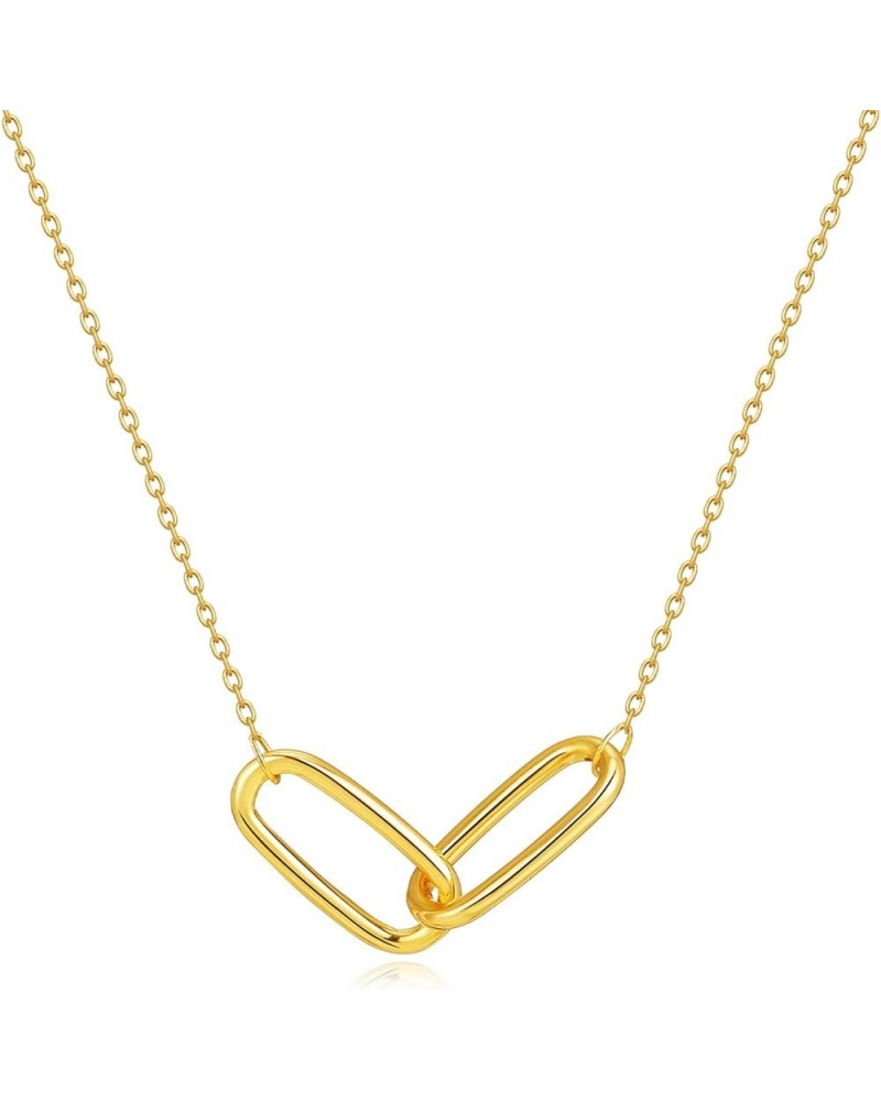 Gold Necklace for Women Pendant 18K Gold Filled Dainty Chain Simple Jewelry Link $11.20 Necklaces