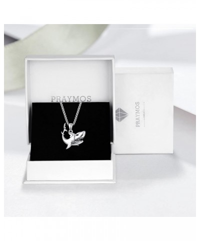 925 Sterling Silver Necklace for Men Women Jewelry Gift with Gift Box Shark $20.90 Necklaces