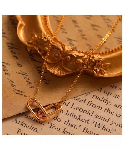 Gold Necklace for Women Pendant 18K Gold Filled Dainty Chain Simple Jewelry Link $11.20 Necklaces