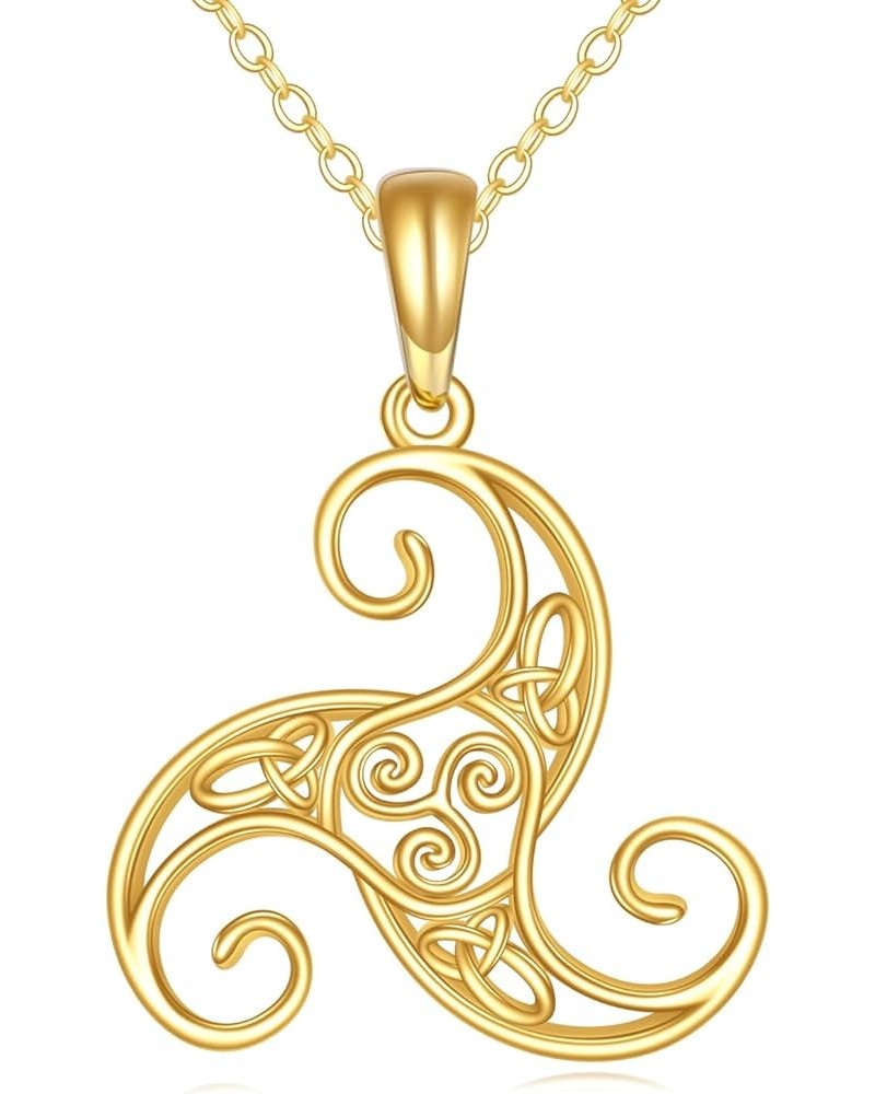 14K Gold Celtic Knot Necklace for Women Amulet Pendant Irish Jewelry Birthday Gifts for Wife Daughter Mom G $101.75 Necklaces