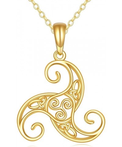 14K Gold Celtic Knot Necklace for Women Amulet Pendant Irish Jewelry Birthday Gifts for Wife Daughter Mom G $101.75 Necklaces