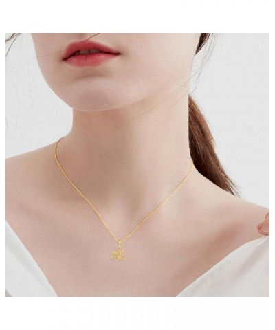 14K Gold Celtic Knot Necklace for Women Amulet Pendant Irish Jewelry Birthday Gifts for Wife Daughter Mom G $101.75 Necklaces