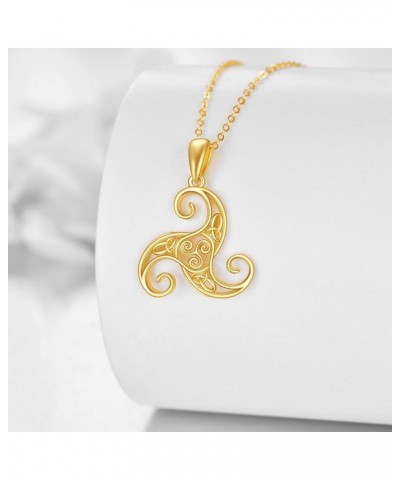 14K Gold Celtic Knot Necklace for Women Amulet Pendant Irish Jewelry Birthday Gifts for Wife Daughter Mom G $101.75 Necklaces